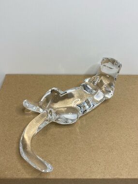 BACCARAT Crystal Floating Sea Otter Excellent Condition No Box Made In France